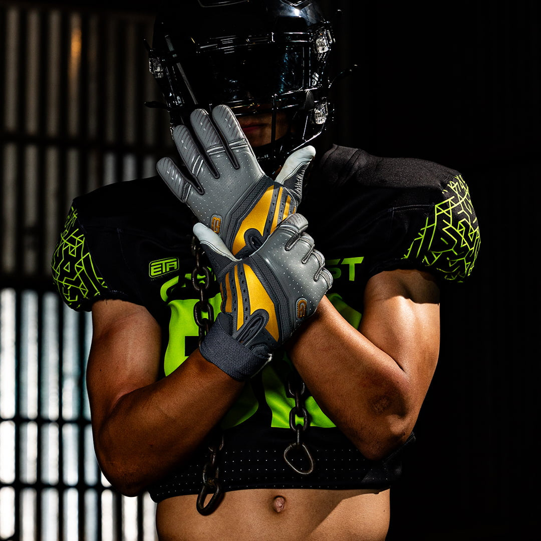 Gray Big Skill 2.0 Lineman Gloves | OL & DL Football Gloves