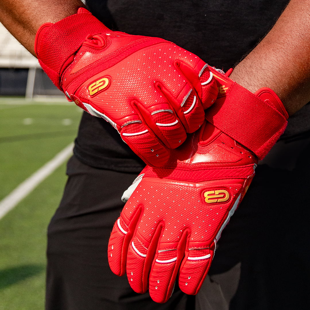 Grip Boost Lineman Gloves Grip Boost Big Skill 2.0 Lineman Football Gloves – Red