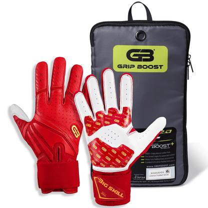 Grip Boost Lineman Gloves Grip Boost Big Skill 2.0 Lineman Football Gloves – Red