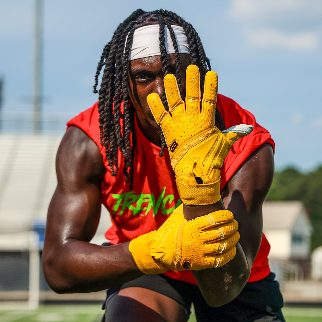 Grip Boost Lineman Gloves Grip Boost Big Skill 2.0 Lineman Football Gloves – Yellow