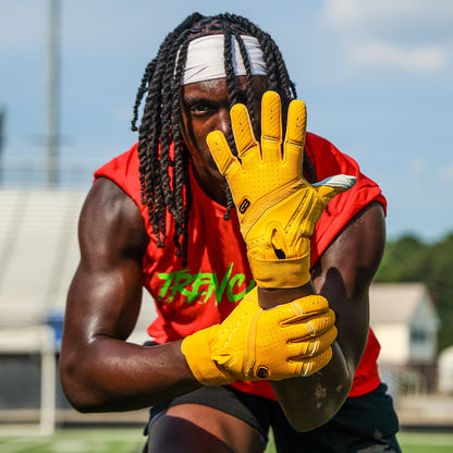 Grip Boost Lineman Gloves Grip Boost Big Skill 2.0 Lineman Football Gloves – Yellow