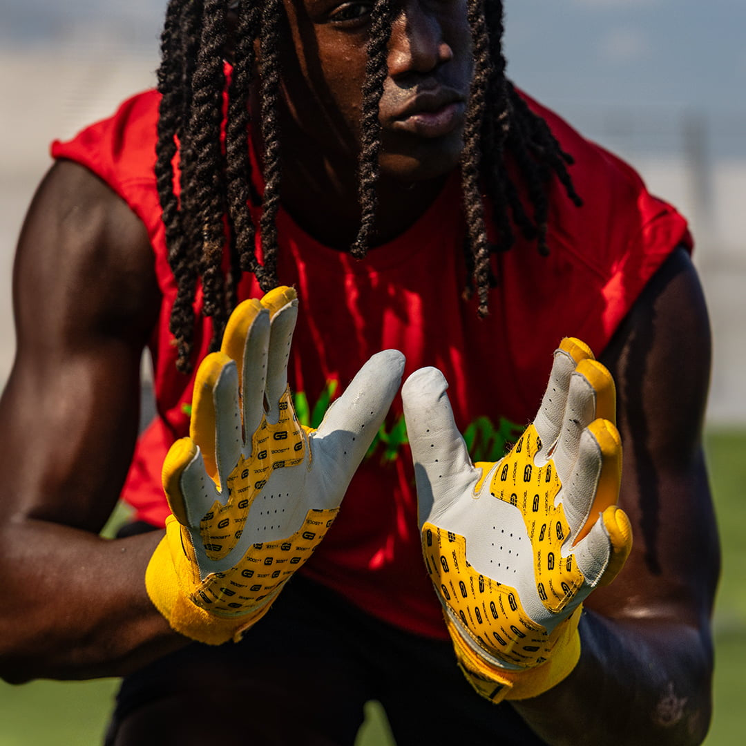 Grip Boost Lineman Gloves Grip Boost Big Skill 2.0 Lineman Football Gloves – Yellow