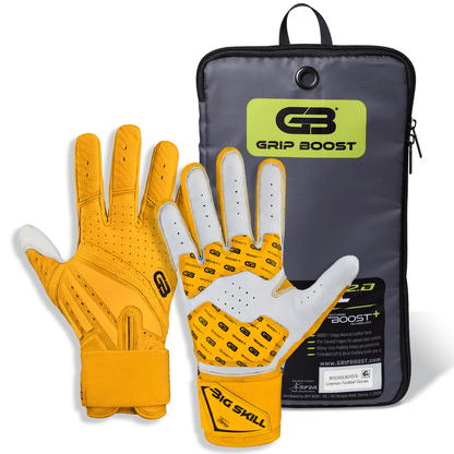 Grip Boost Lineman Gloves Grip Boost Big Skill 2.0 Lineman Football Gloves – Yellow