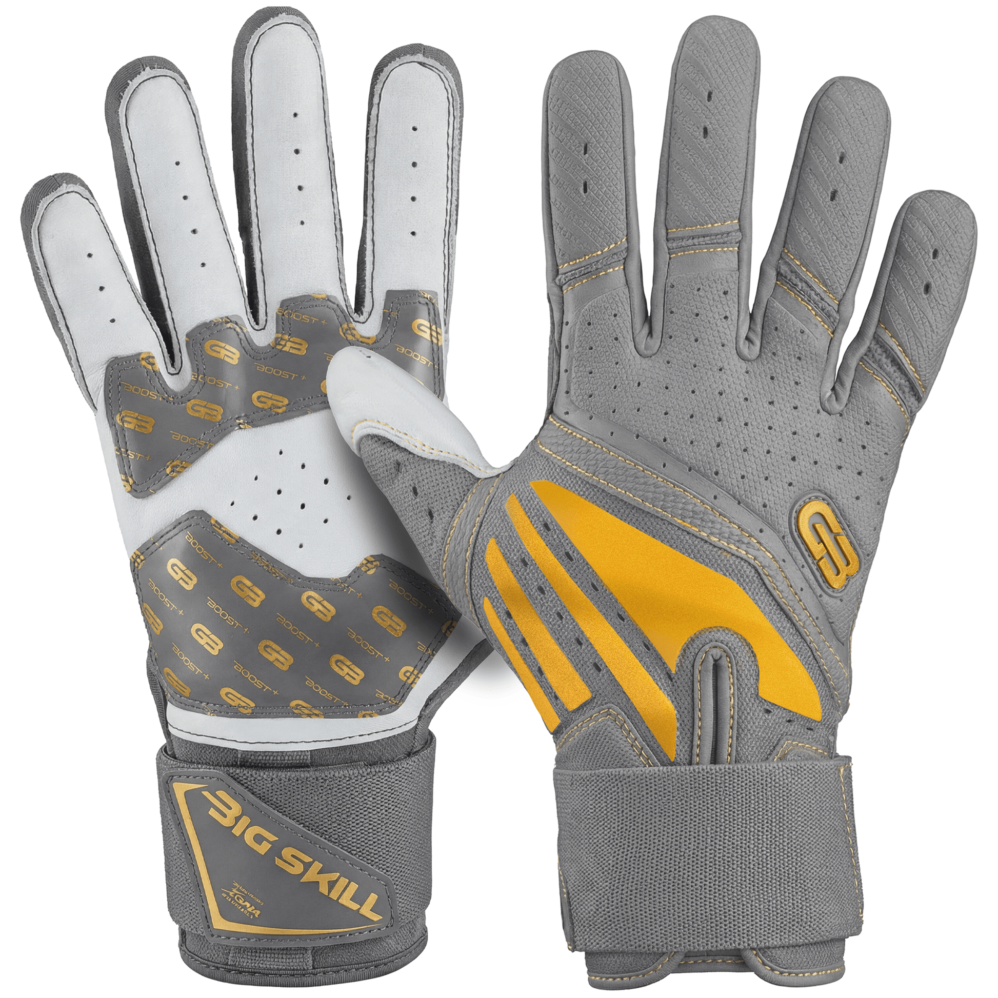 Gray Big Skill 2.0 Lineman Gloves | OL & DL Football Gloves