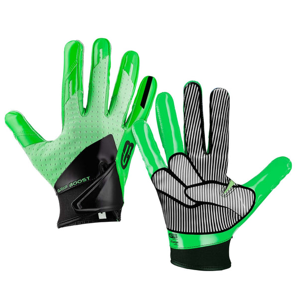 Grip Boost Lime Green Peace Stealth 5.0 Football Gloves - Adult Sizes - $48