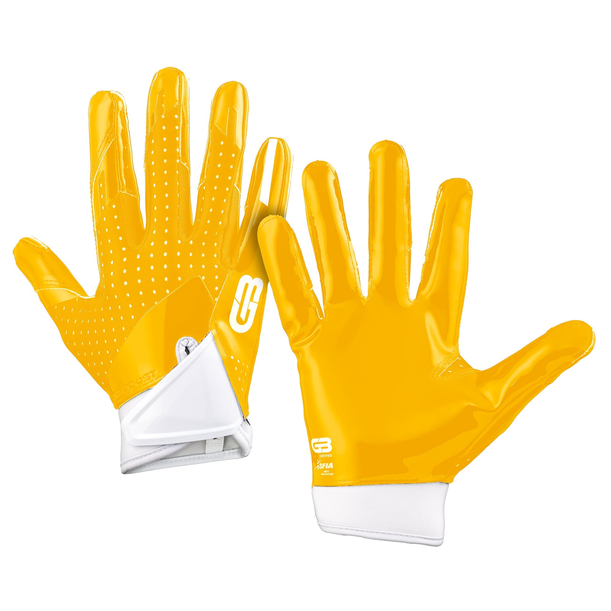 Grip Boost Stealth Solid Color Football Gloves Pro Elite - Adult Sizes, Yellow/White / X-Large