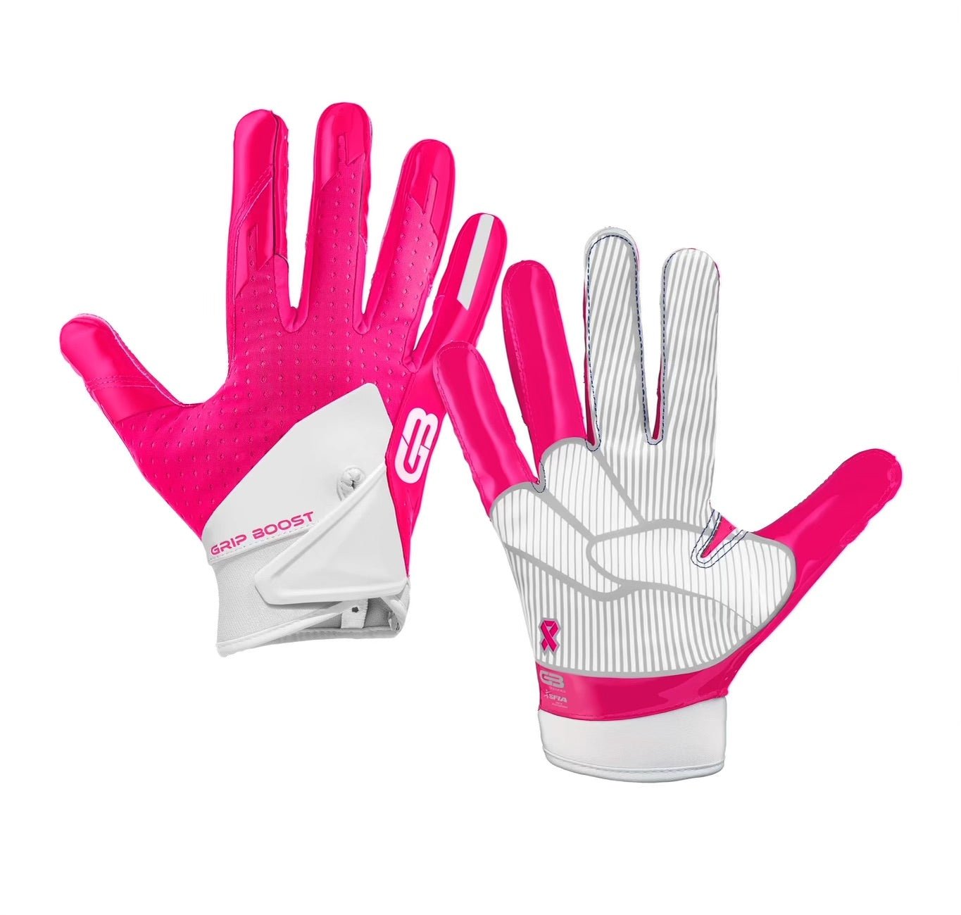 Grip Boost Cheetah Stealth 5.0 Football Gloves - Adult Sizes, White Cheetah / Medium